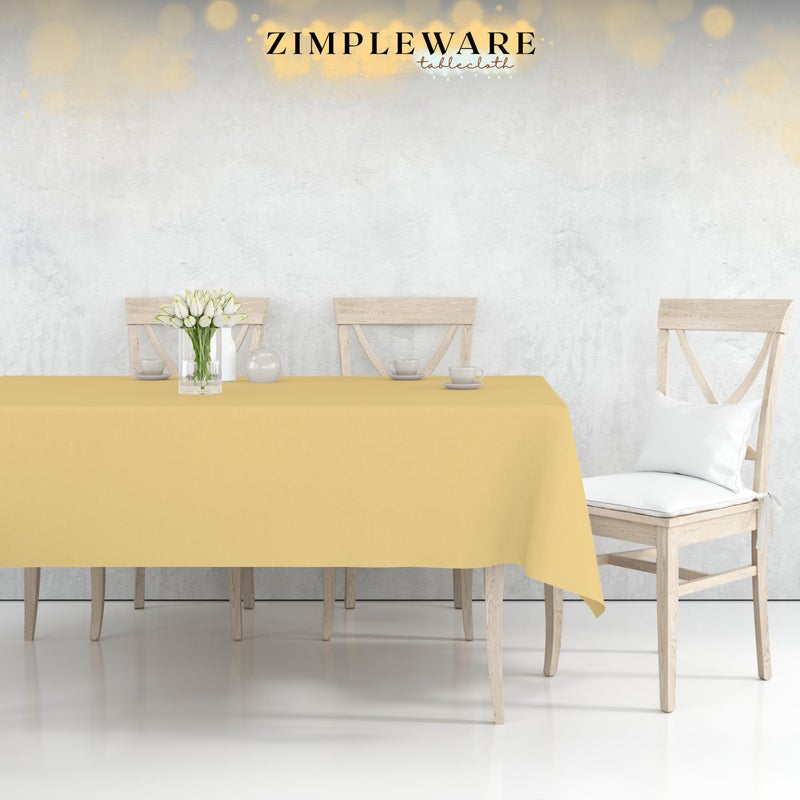 ZIMPLEWARE Premium Ivory Plastic Table Cloth Disposable (12 Pk) Plastic Tablecloths for Rectangle Tables (54in x 108in) Party Table Cloths Disposable for 6ft to 8ft Rectangle Tables - Image 4
